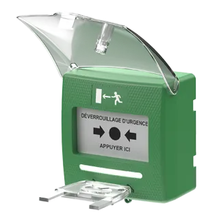 Declencheur Manuel Vert 2 Contact+Detection D'Ouvert Du Capot