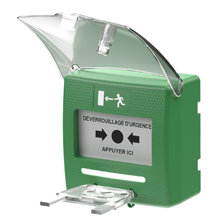 DECLENCHEUR MANUEL VERT 2 CONTACT+DETECTION D'OUVERT DU CAPOT(*)