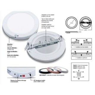 Downlight FULLSMART 18W,CCT,encastrement adaptable,sans détecteu