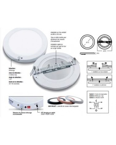 Downlight Fullsmart 18W, Cct, Encastrement Adaptable, Sans Détecteur