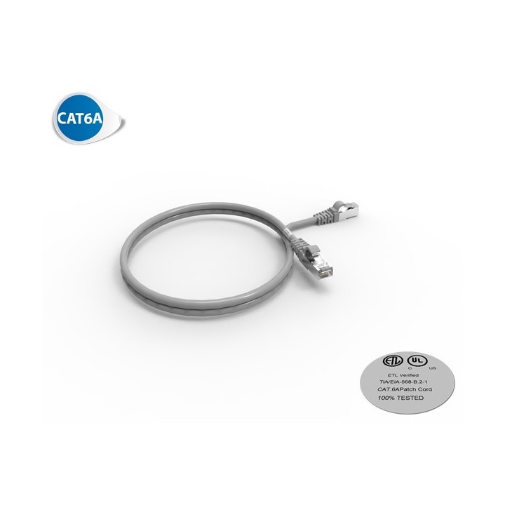 CORDON RJ45 CAT6A SFTP 100 OHMS LSOH GRIS LG 1M*