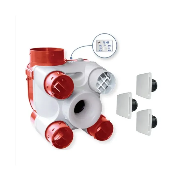 Kit Vmc À Sondes Thermo-Hygrométriques Pour L'Habitat Pavillonnaire Jusqu'À 4 S.