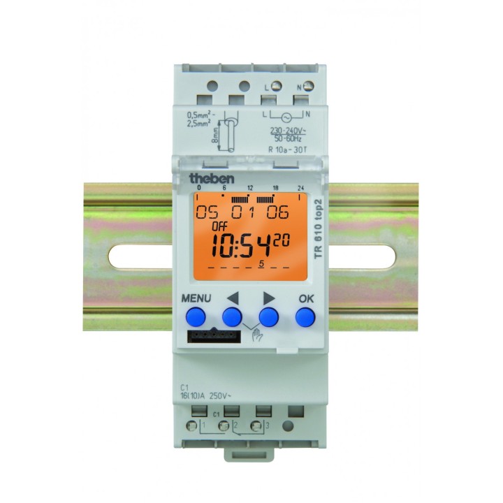Interrupteur horaire digital 24h 7j 2 modules 12 à 24v uc