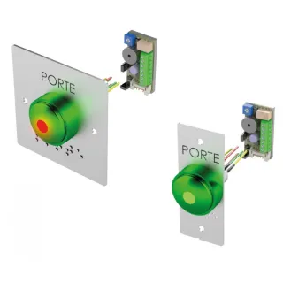 Bouton Poussoir Champignon+Plaque D'Encastr Porte Et Braille+Buzzer Led