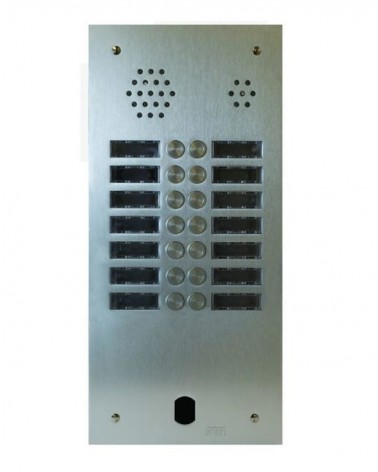 Plaque Audio Aluminium2R 14Bouton Poussoir 2Voice Complete