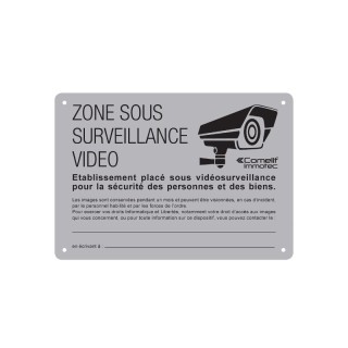 Panneau "ZONE SOUS SURVEILLANCE VIDEO" plaque 300x210mm
