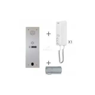 Kit Audio Préprogrammé, 2Voice, Platine Et Postes, 1 Rangée, 1 Bouton