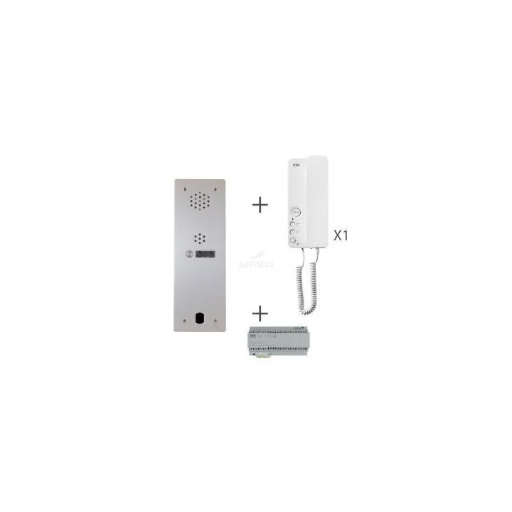 Kit Audio Préprogrammé, 2Voice, Platine Et Postes, 1 Rangée, 1 Bouton