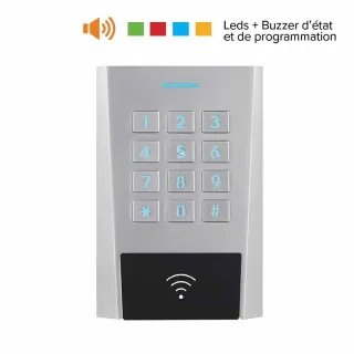 Clavier/Lecteur Rfid Axk3 Métal Ip64 13.56 Mhz Ms 12/24V Ac/Dc 999U 2R S0