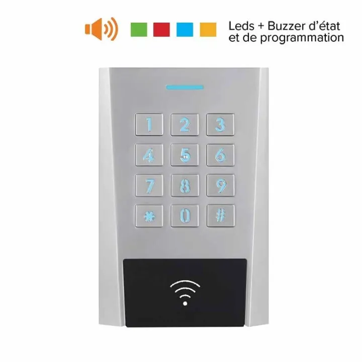 Clavier/Lecteur Rfid Axk3 Métal Ip64 13.56 Mhz Ms 12/24V Ac/Dc 999U 2R S0