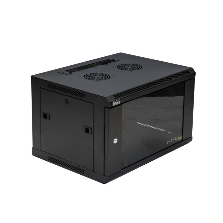 Coffret 19" porte vitrée 9U 600x450 noir monté