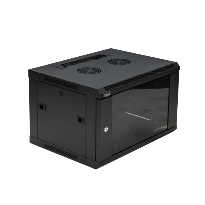 Coffret 19" Porte Vitrée 9U 600X450 Noir Monté