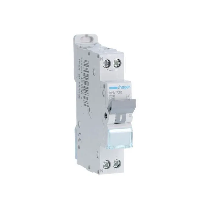 Disjoncteur 25A 1P+N 3Ka Courbe C Connexion À Vis 1 Module