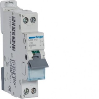 Disjoncteur 1P+N 4.5-6kA courbe C - 10A 1 module