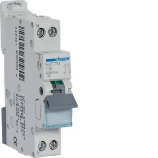 Disjoncteur 1P+N 45-6Ka Courbe C - 10A 1 Module