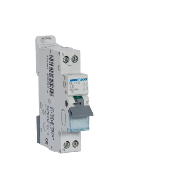 Disjoncteur 1P+N 45-6Ka Courbe C - 10A 1 Module