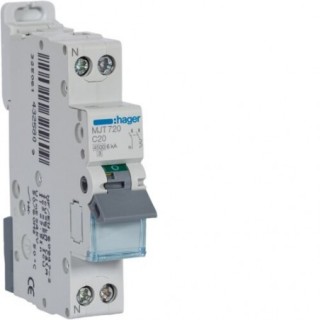 Disjoncteur 1P+N 4.5-6kA courbe C - 20A 1 module