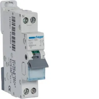 Disjoncteur 1P+N 45-6Ka Courbe C - 20A 1 Module
