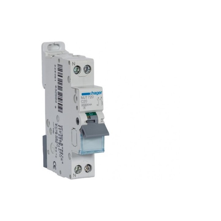 Disjoncteur 1P+N 4.5-6kA courbe C - 20A 1 module
