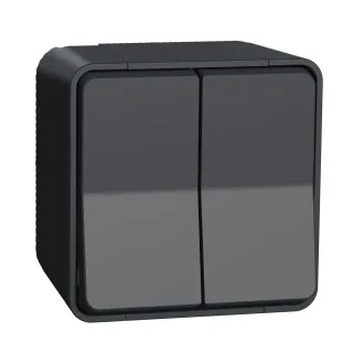 Mureva Styl - Double Va Et Vient - Saillie - Ip55 - Ik08 - Connexion Auto - Gris