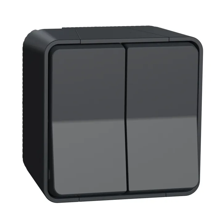 Mureva Styl - Double Va Et Vient - Saillie - Ip55 - Ik08 - Connexion Auto - Gris