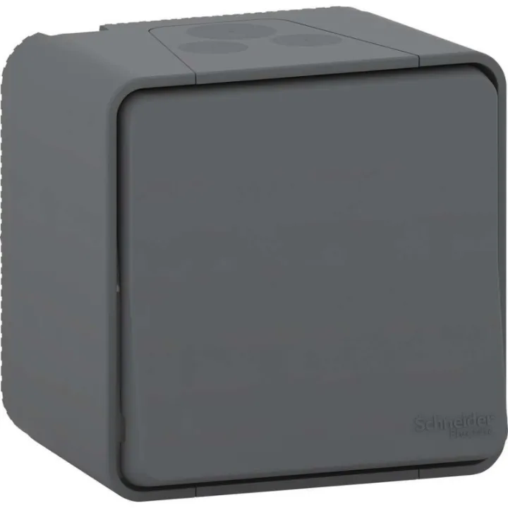 Mureva Styl - Bouton Poussoir - Saillie - Ip55 - Ik08 - Connexion Auto - Gris