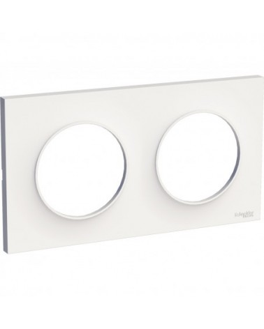 Odace Styl - Plaque 2 Postes Horizontaux Ou Verticaux Entraxe 71Mm Blanc