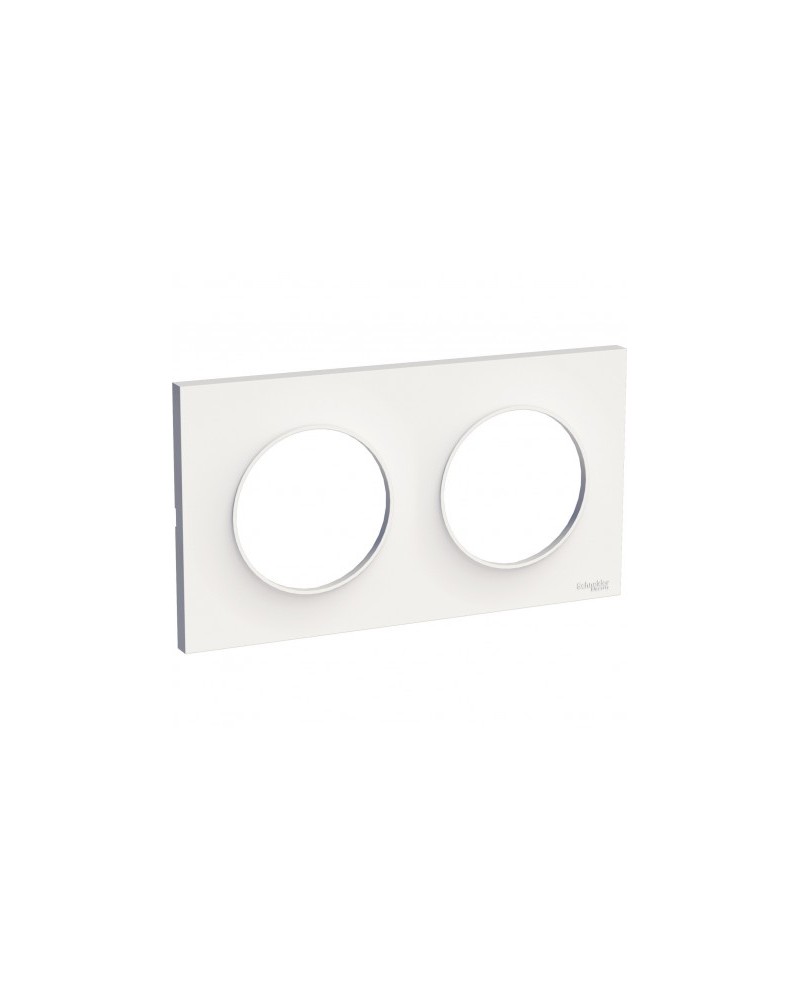 Odace Styl - Plaque 2 Postes Horizontaux Ou Verticaux Entraxe 71Mm Blanc