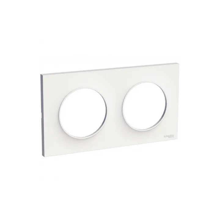 Odace Styl - Plaque 2 Postes Horizontaux Ou Verticaux Entraxe 71Mm Blanc