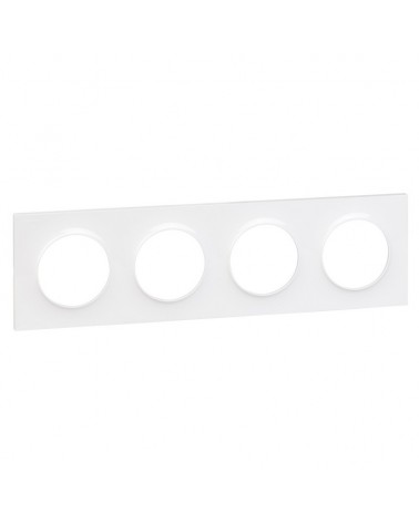 Odace Styl - Plaque 4 Postes Horizontaux Ou Verticaux Entraxe 71Mm Blanc