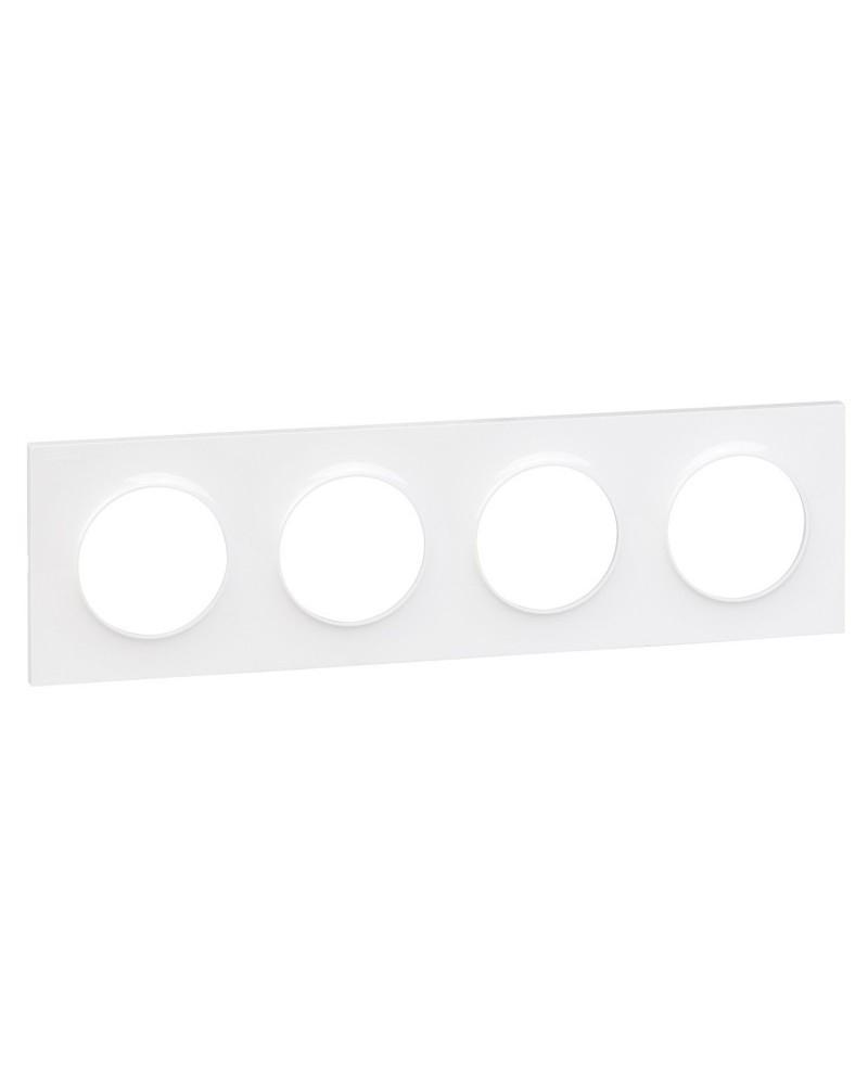 Odace Styl - Plaque 4 Postes Horizontaux Ou Verticaux Entraxe 71Mm Blanc