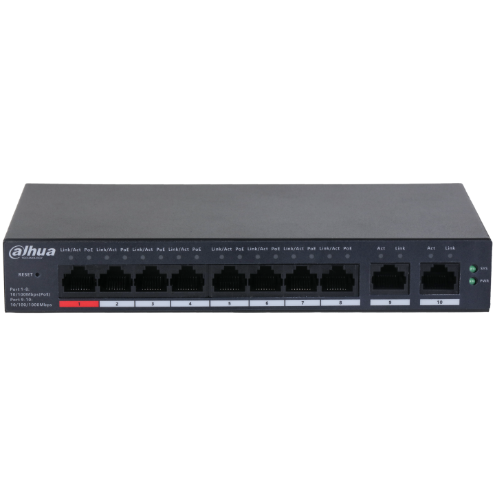 Switch Ethernet 8 ports PoE - Cloud Manageable