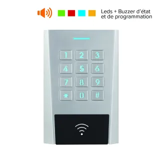 Clavier/Lecteur Rfid Axk3 Métal Ip64 125 Khz Em 12/24V Ac/Dc 999U 2R S0