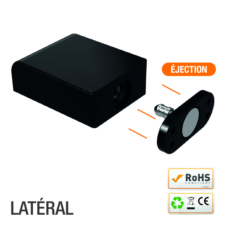 Verrou électrique miniature à éjection Ap 1100 N émission 12/24V