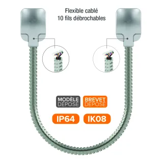 Passage De Câble Ap 40 Cm 10 Bornes Débrochables Gaine Acier Zingué Ip64 Ik08
