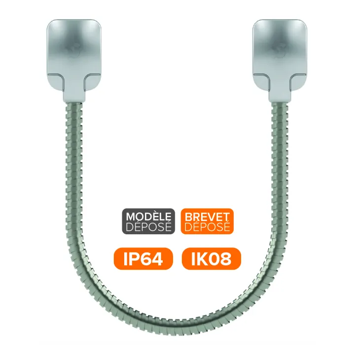 Passage De Câble Ap 40 Cm 12/9,5 Mm Gaine Acier Inox Ip64 Ik08