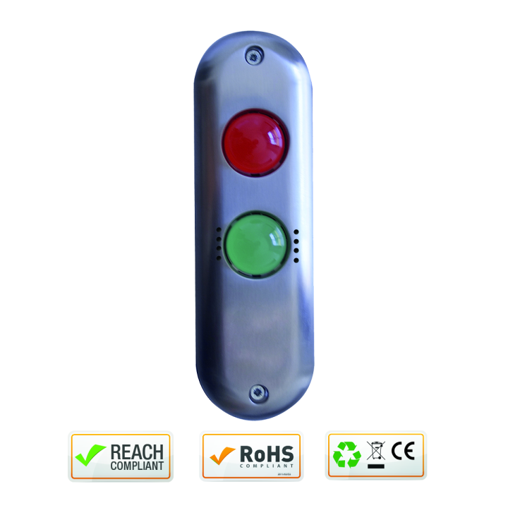 PLATINE DE SIGNALISATION ROUGE/VERT & BUZZER 12/24V AC/DC IP 54