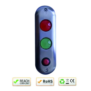 Platine D'Appel Et De Signalisation R/V 12/24V Ac/Dc Ip 54 Bouton No