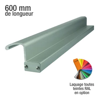 Renfort poignée 600 mm en aluminium anodisé 