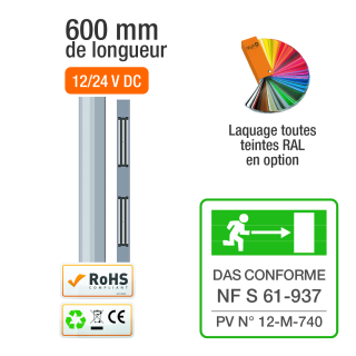Bande Electrom 600Mm As 2X600 Lbs 12/24V Dc Ctc Nf S 61-937 Ip54
