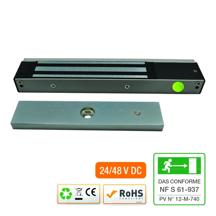 Ventouse Em Applique 600 Lbs 24/48V Dc Contact Hall / Led - Nf S 61-937