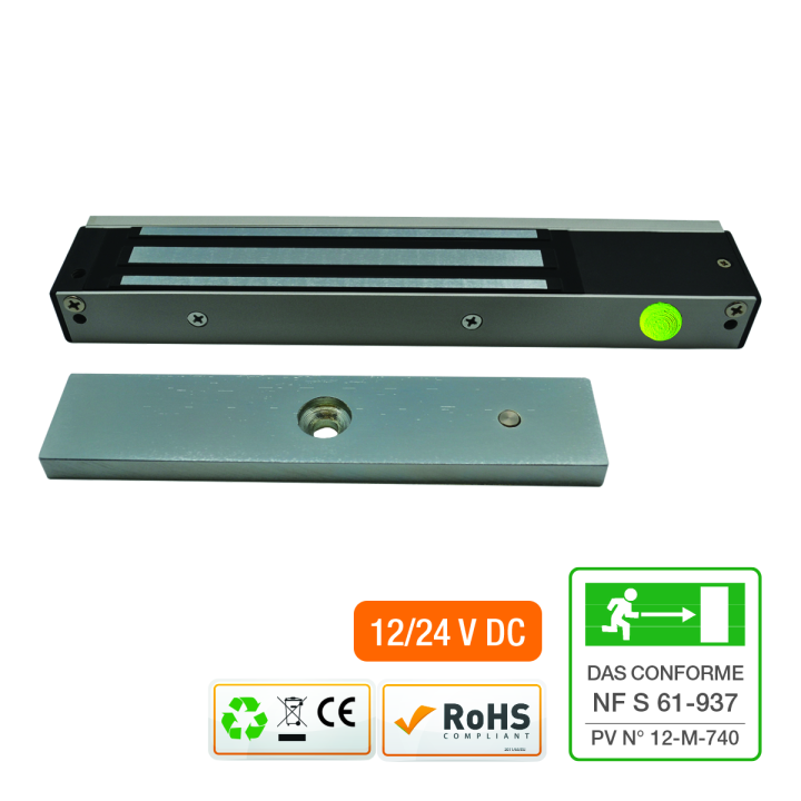 VENTOUSE EM applique 600 lbs 12/24V DC Contact Hall / LED*