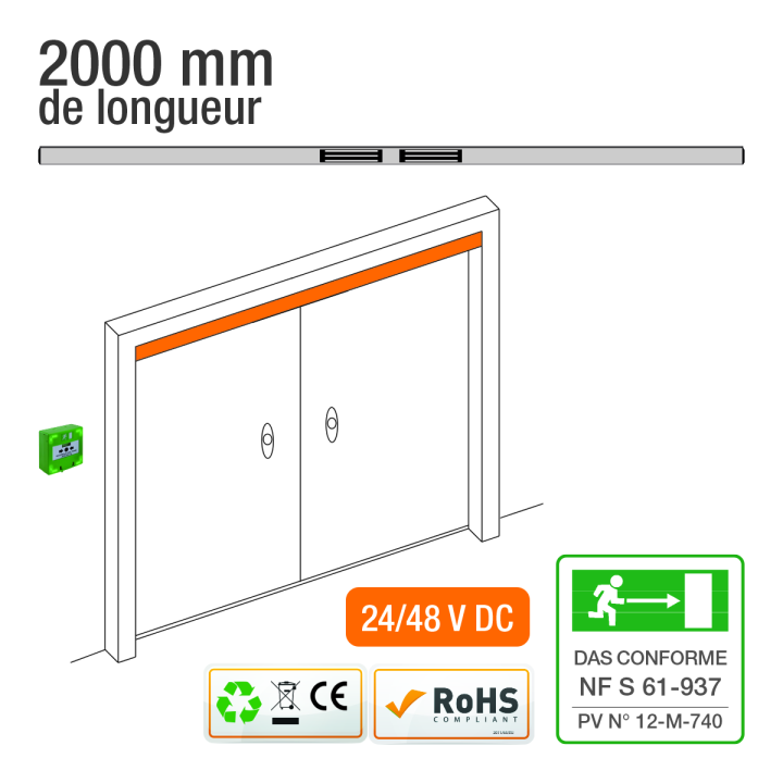 Tube Em Horizontal 2M 2X600 Lbs 24/48V Dc Ctc Reed Nf S 61-937