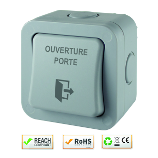 Bout poussoir IP66 Ap 92 x 92 x 55/65 mm Contact invers CO/NO/NF