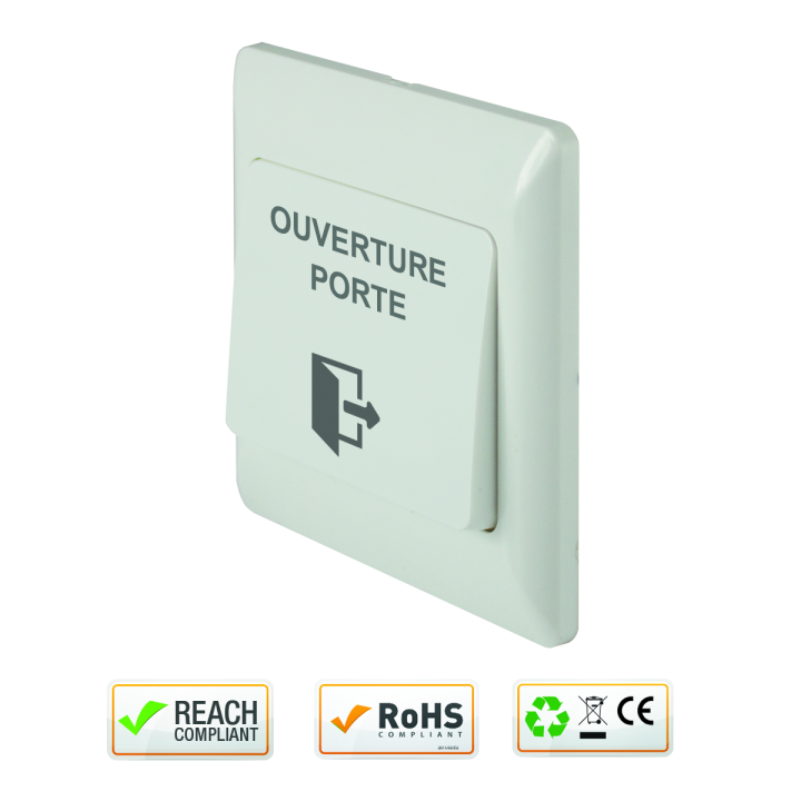 Bouton Poussoir Abs Enc 86X86X8/14 Mm Contact Inverseur Co/No/Nf