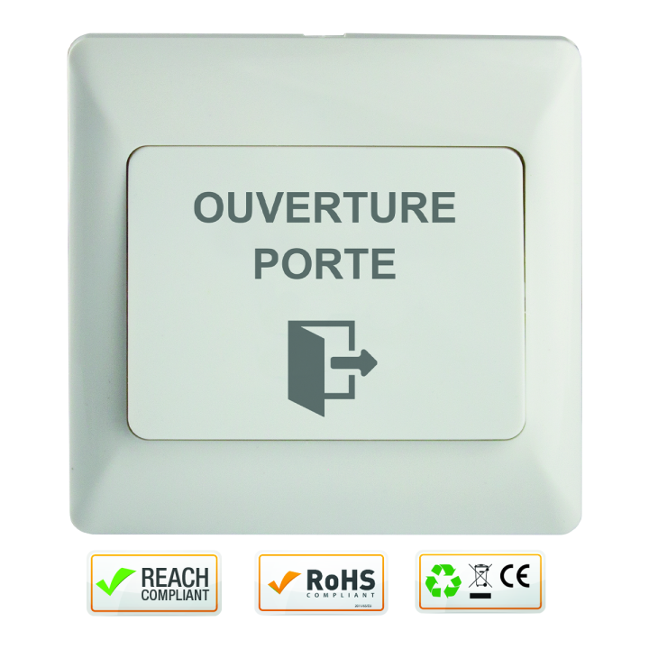 Bouton Poussoir Abs Enc 86X86X8/14 Mm Contact Inverseur Co/No/Nf