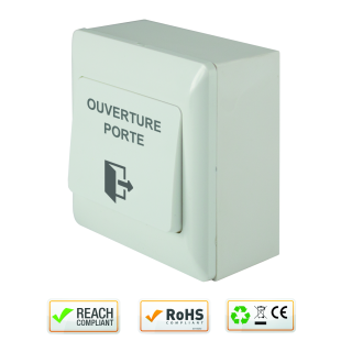 Bouton poussoir ABS Ap 86x86x38/44mm Contact inverseur CO/NO/NF*
