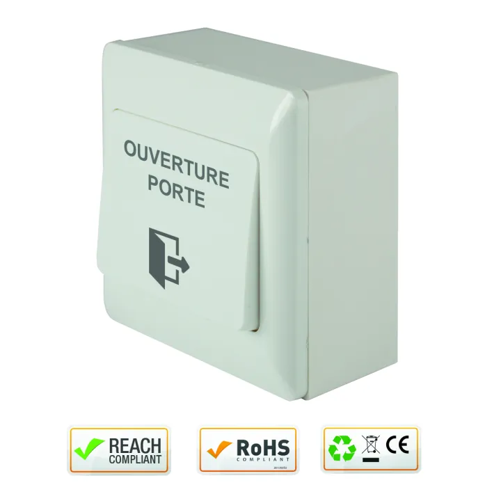 Bouton Poussoir Abs Ap 86 X 86 X 41/47 Mm Contact Inverseur Co/No/Nf