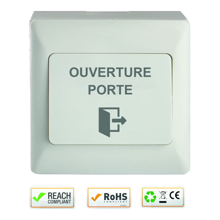 Bouton poussoir ABS Ap 86x86x38/44mm Contact inverseur CO/NO/NF*