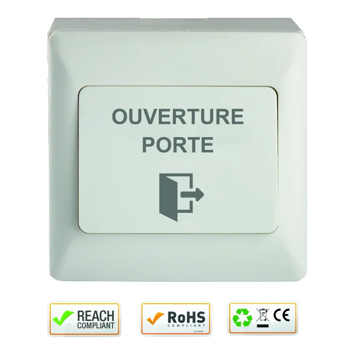 Bouton Poussoir Abs Ap 86 X 86 X 41/47 Mm Contact Inverseur Co/No/Nf